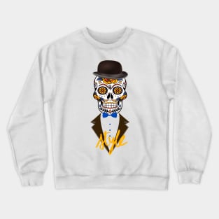 Catrina style skull with a suit and marking elegant style. Crewneck Sweatshirt